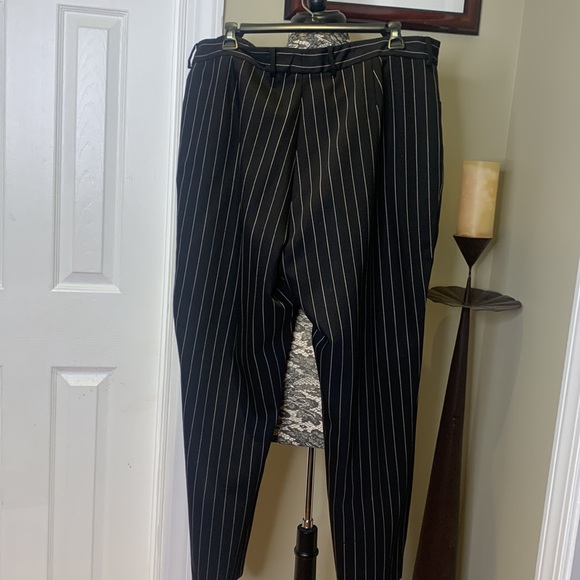 Used Lauren RL 2 Pc Black Pinstripe Pant Suit, 16 - Picture 9 of 13